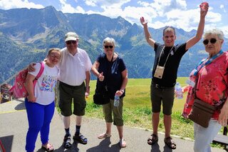 Freienfeld - Groepsfoto in bergen - Buitenhof Reizen begeleide vakanties voor mensen met een verstandelijke beperking