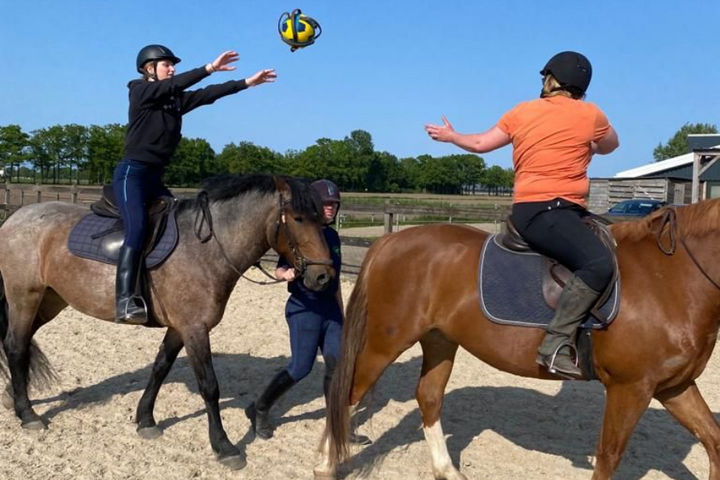 Buitenhof Reizen - Woudenberg - begeleide vakanties voor mensen met een beperking - Overgooiende reizigers op een paard