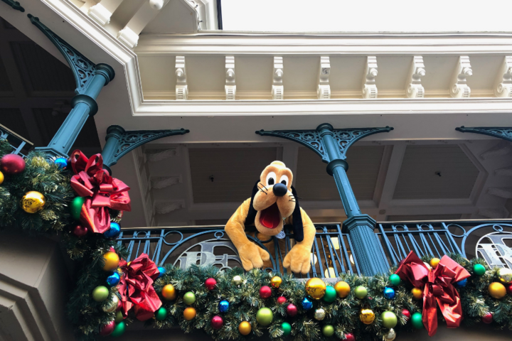 Buitenhof Reizen - Disneyland winter - begeleide groepsreizen met een verstandelijke beperking - Pluto op balkon