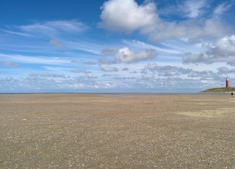 Buitenhof Reizen voor mensen met een verstandelijke beperking - Jongeren - Wadlopen op Texel - Strand met vuurtoren