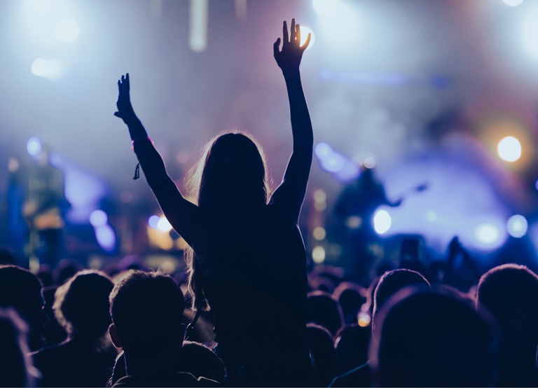 Buitenhof Reizen - Begeleide groepsreizen voor mensen met een verstandelijke beperking - Concerti Fetti Festival - schaduw van publiek